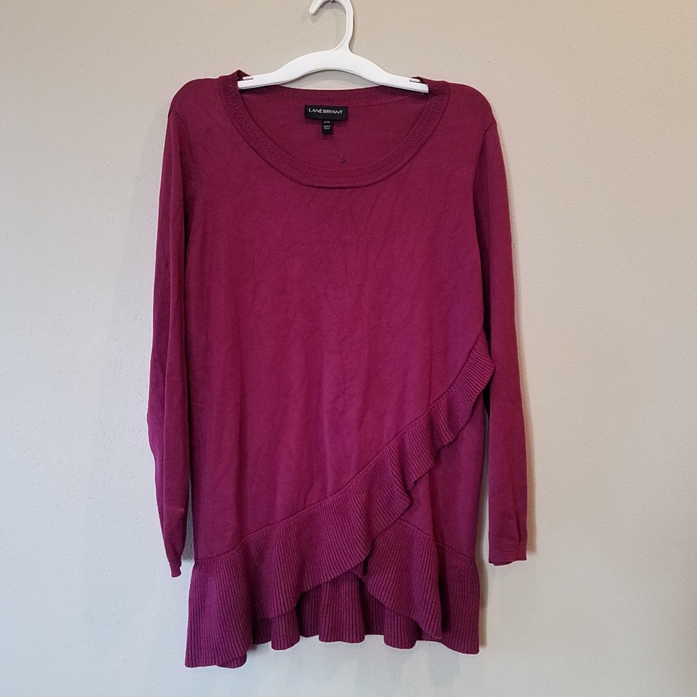 Women's Lane Bryant wine colored tunic sweater